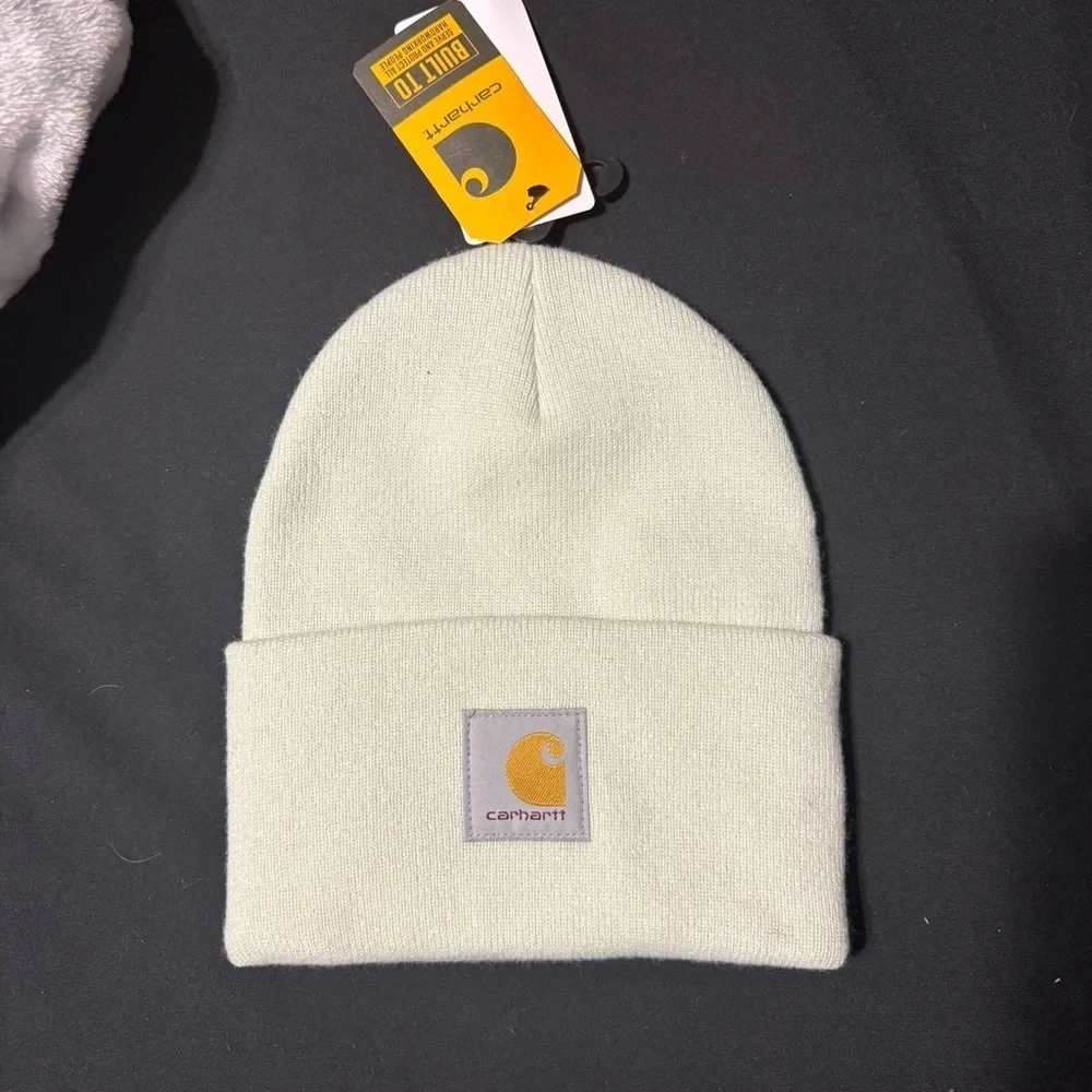 NWT Carhartt Light Mint Green Knit Hat | Knit Cuffed Beanie | New